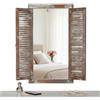 Melko Glasdeals - Specchio da 70 cm, in Legno, Stile Shabby, Colore Marrone