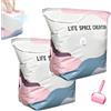 Generic Borsa di compressione sottovuoto stereoscopica spessa senza pompa, borse di stoccaggio sottovuoto 3D senza pompa, borsa di compressione 3D riutilizzabile per vestiti e piumini (2 pezzi * M)