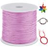 LEREATI Filo Nylon 0.8mm per Braccialetti, 100m Cordoncino Natalizio Coda di Topo, Macrame Corda per Collane Perline Gioielli Fai da Te (Rosa)