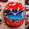 OOEREWGF Orologio da parete personalizzato a forma di casco, regalo per gli amanti delle moto, stampa piatta 2D con nome del motociclista personalizzato, orologio da parete a forma di casco da moto