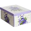 Lavatelli Scatola per armadio in cartone, con coperchio, profumo di Violette, organizer per vestiti e biancheria, per cambio stagione o per confezione regalo, Grande, 39x50x24 cm