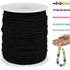LEREATI Filo Elastico per Braccialetti Resistente 1mm x 100m Cordino Elastico Fili per Braccialetti, Cordoncino per Collane, Filo Elastico per Cucire Fai da Te Perline (Nero)