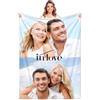 Gudina Coperta personalizzata con foto di testo. con 1-9 collage di foto. di flanella per la famiglia, il compleanno, il regalo di nozze, si adatta al divano, al divano, alla camera da letto-80cmX120cm
