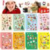 FUKPO 310 Pezzi Adesivi Natalizi per Pacchetti, FUKPO Adesivi Natale Scrapbooking Stickers Natalizi, Sticker Natale Bambini Barattoli di Vetro Babbo Albero Pupazzo di Neve Fiocco di Neve Renna