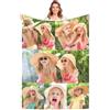 Gudina Coperta personalizzata con foto di testo. con 1-9 collage di foto. di flanella per la famiglia, il compleanno, il regalo di nozze, si adatta al divano, al divano, alla camera da letto-80cmX120cm
