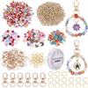 BEAMARKER 1041 kit per La Creazione di Portachiavi con Ciondoli In Smalto Colorato, Perline A Forma di Stella con Fermagli A Moschettone, Anelli di Congiunzione e Filo Elastico, Kit Fai Da Te per Perl