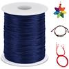 LEREATI 1.5mm Filo Nylon per Braccialetti, 100m Cordoncino per Braccialetti Coda di Topo Cordoncino Natalizio, Macrame Corda per Collane Perline Gioielli Fai da Te (Blu Scuro)