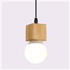 Mengjay - Lampadario da soffitto con design geometrico in legno, E27, adatto per ristoranti, soggiorni, uffici, caffè a