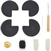 WEBEEDY Set di riparazione per angoli borse, kit fai-da-te con cerotto pelle nera, cono, ago, filo e cuciture per progetti