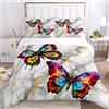 VTRXEG Copripiumino Marmo,set Di Biancheria Da Letto Colorato Fantasia Farfalla, Copripiumino Farfalle Con Motivo A Farfalle Stampa 3D, Biancheria Da Letto Per Ragazzi E Ragazze (B,135x200cm)
