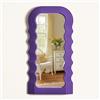 TEIPAI Specchio da parete ondulato per camera da letto, 35,5 x 71 cm, nobile decorativo, per casa, ufficio, soggiorno, inaugurazione della casa, regalo di compleanno (viola)