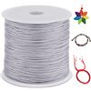 LEREATI 0.8mm Filo Nylon per Braccialetti, 100m Cordoncino per Braccialetti Coda di Topo Cordoncino Natalizio, Macrame Corda per Collane Perline Gioielli Fai da Te (Grigio)
