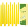 YUEONEWIN Confezione da 10 candele alla citronella per esterni, 25,4 cm, candele a punta con profumo di citronella, candele in cera di soia naturale, candele per esterni, per casa, terrazza, cene e festival