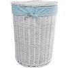 dvier Cesta portabiancheria vimini bianco blu D.46 h.62 cm 23 WRD della c