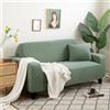 QHDXL Copridivano 2 Posti Verde Salvia Copridivano con Penisola Morbido Copridivano Elasticizzato Copri Divano Lavabile Divano Letto Angolare Antimacchia Gatto Cani Copridivani