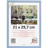 3-B - Cornice portafoto modello Lund in stile rustico, colore azzurro chiaro - 21 x 29,7 cm (A4) - con vetro acrilico