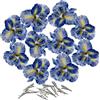 Urier 10 fiori di iris artificiali, fiori di seta per artigianato con clip, fiori finti tropicali, decorazioni per torte, ghirlande, decorazioni per matrimoni, feste di compleanno, regali (10, blu)