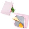 Moyad Confezione Mista Sacchetti - 1 Grande (16x16cm) + 1 Piccolo (12x20cm) per Alimenti, Buste Tramezzini con Zip in PEVA Senza BPA, Riutilizzabili per Ufficio e Viaggio, Rosa