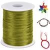 LEREATI Cordoncino in nylon satinato, 1,5 mm x 100 m, per realizzare bracciali, collane, nodi cinesi, gioielli (verde militare)