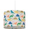 Relaxdays Lampadario a Sospensione per Bambini, Cameretta e Stanza dei Giochi, con Dinosauri, HxD: 145 x 35 cm, Colorato