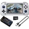 Coaptop Nuova console da gioco portatile, 128 GB di memoria interna con 20.000 giochi, sistema Linux, console portatile per videogiochi, schermo IPS da 4,3 pollici, oltre 30 emulatori e sistema Linux (bianco