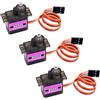 VUNIVERSUM 3 Pezzi Premium Mini Servo MG90S 100% Ingranaggi in Metallo con Connettore JR Cavo da 25 cm 22AWG per RC Copter Drone DIY Elicottero