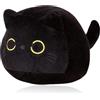 OPVXZAD Peluche Gatto Nero,Giocattolo di Peluche a Forma di Gatto Nero,Occhi Grossi Gatto Animali Bambola Morbido,Animali di Peluche Cuscino per Gatti Regalo per Amici-25cm