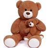 SNOWOLF FamilyBears, Orsacchiotto di peluche, grande orsacchiotto, giocattolo per bambini, fidanzata (marrone scuro, 100 cm)