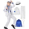 Generico Popstar Costume Bambino, Costume Popstar Bambino, Vestito Rockstar Carnevale 3-12 Anni, M
