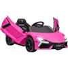 AIYAPLAY Auto elettrica per bambini, 12 V, con telecomando da 2,4 G, veicolo elettrico con luce LED, attacco USB/MP3, porta a battente, ruote ammortizzate, 3-5 km/h, per bambini 3-5 anni, rosa