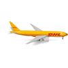 Herpa Modellino aereo DHL Aviation Boeing 777F, miniatura in scala 1:500, pezzo da collezione, modello di aereo senza base, metallo