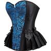 Hengzhifeng Corsetto Burlesque Donna Gotico Bustino Corsetti Cosplay Halloween (EUR 28-30,Nero Rosso)