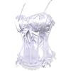 Hengzhifeng Corsetto Donna Steampunk Bustino Corpetto Push up Gotico (EUR 30-32,Nero)
