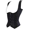 Hengzhifeng Corsetto Sottoseno Steampunk Donna Corsetti Halloween Pirata (EUR 38-40,Nero)