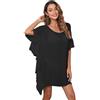 RPAEOY Copricostume Donna Mare Copricostumi Arruffato Cotone Bikini Cover Up Tunica Costume da Bagno Estate Abito Spiaggia Beachwear (Nero)