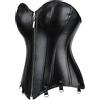Hengzhifeng Corsetto Carnevale Donna Goth Pelle Bustino Corsetti Clubwear (EUR 42-44,Nero)