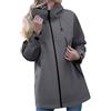 Generic Giacca antipioggia da donna 6XL da donna Soft Shell giacche con cappuccio da donna lungo cappotto impermeabile a lunghezza intera giacche con cappuccio con tasche cappotto antipioggia Softshell giacca