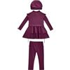 Generisch Costume da bagno musulmano bambina 3 pezzi completo coprente hijab burkini costumi da bagno arabo costume da sole costume da spiaggia top pantaloni cappello costume costume 46, Colore: