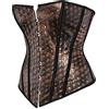 Hengzhifeng Corsetto Pelle Halloween Donna Bustino Corsetti Steampunk (EUR 30-32,Marrone)