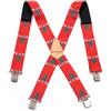 Barnwell Bretelle per pantaloni di Natale, Ferma Pantaloni Straccali, resistenti, in metallo, 50 mm di larghezza, regolabili, elastiche, regalo per albero di lavoro, Rosso