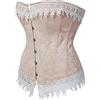 Hengzhifeng Corsetto Donna Elegante Corpetto Halloween (EUR 28-30,Beige)