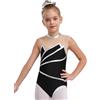 iiniim Body Pattinaggio Artistico con Strass Bambina Vestito Bodysuit Danza Classica Leotards Body da Ginnastica Dancewear Argento 15-16 anni