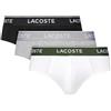 Lacoste Slip da uomo, confezione da 3 pezzi, casual, slip in cotone elasticizzato, logo