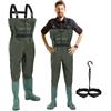 Yakimz Waders, Waders impermeabili 70D nylon composito PVC pantaloni da pesca, con stivali in gomma antiscivolo, pantaloni da bacino, adatti per cantieri, pesca, fattorie