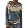 SYLDMKJ Maglione Donna Invernale Sciolto A Scarpone Rotondo Vintage Maglione A Maglia-Lake Blue-XXXL