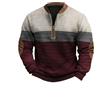 Generic DENGJIAMY Pullover da uomo con cerniera a quarto felpa vintage alla moda da uomo camicie autunnali a maniche lunghe felpe con stampa a maglia, Rosso, XXL