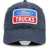 Detroit Shirt Company Ford Trucks Logo Patch Ricamato Premium Chino Basso Profilo Cappello Twill | Berretto da Baseball per Uomo Navy, Navy, Taglia Unica