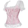 Hengzhifeng Corsetto Vintage Donna Gotico Bustino Corsetti Top (EUR 32-34,Rosa Rossa)