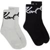 Karl Lagerfeld Donna Signature Lurex Socks (2 Pack) Cannoli Cream/Black One size