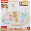 Fisher-Price - Servizio da tè in Legno, Set Giocattolo con teiera, Tazze e piattini, 12 Accessori in Legno Inclusi, Giocattolo per Bambini, 3+ Anni, HXT82
